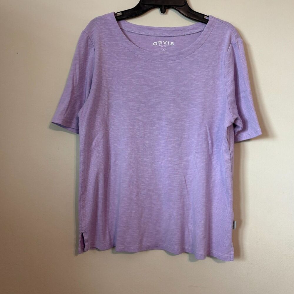 ❤️ Orvis Women's Scoop Neck 100% Pima Cotton Lavender Tshirt Small